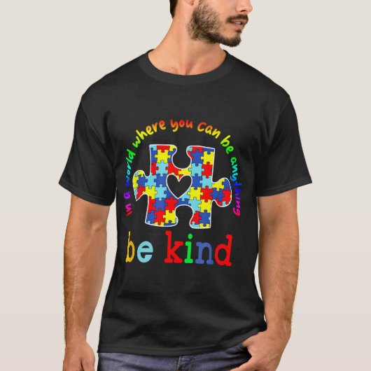 Seien Sie nett Autismus Awareness Puzzle Rainbow C T-Shirt (Vorderseite)
