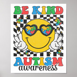 Seien Sie nett Autismus Bewusstsein Puzzle Piece L Poster