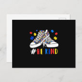 Seien Sie nett Autismus Bewusstsein Puzzle Schuhe  Ankündigungspostkarte (Vorne/Hinten)