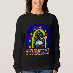 Seien Sie nett Autismus Bewusstsein Rainbow Messy Sweatshirt