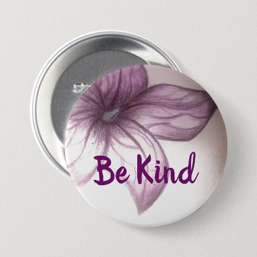 Seien Sie nett schön Blume Button (Vorne & Hinten)