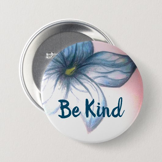 Seien Sie nett schön Blume Button (Vorne & Hinten)