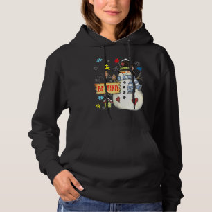 Seien Sie nett Snowman Puzzle Autismus Bewusstsein Hoodie