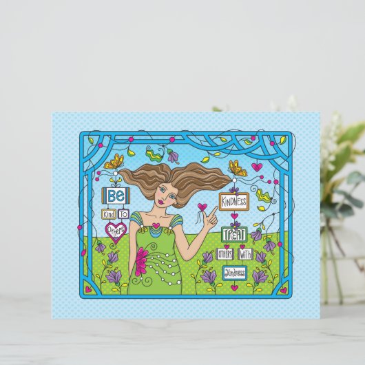 Seien Sie nett zu anderen.Flachpapier Blatt 11"x 8 (Stehend Vorderseite)