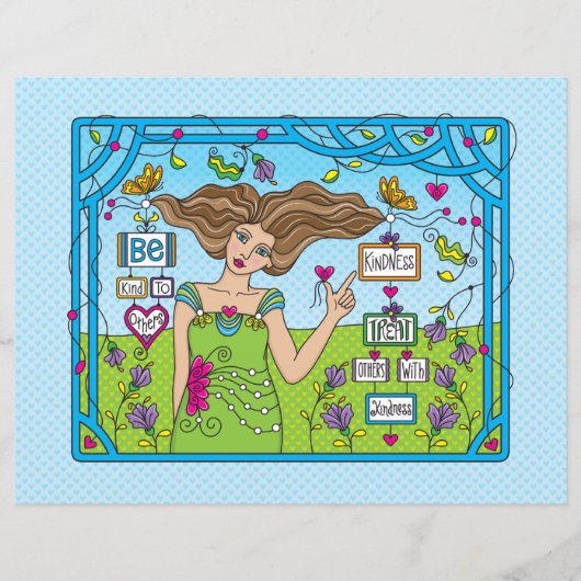 Seien Sie nett zu anderen.Flachpapier Blatt 11"x 8 (Vorderseite)