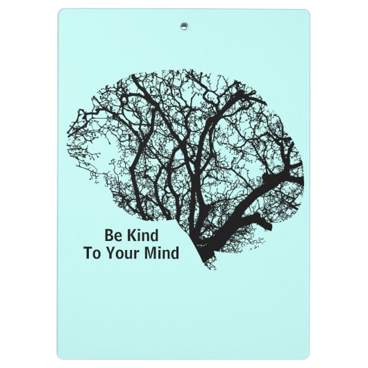 Seien Sie nett zu Ihrem Geist eisblaues Gehirn Cli Klemmbrett (Rückseite)