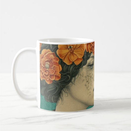 Seien Sie nett zu Ihrem Geist, künstlerisches Grün Kaffeetasse (Links)