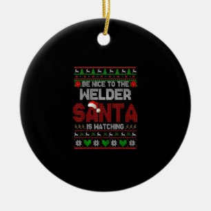 Seien Sie nett zu Ihrem wohlhabenden Weihnachtswun Keramik Ornament
