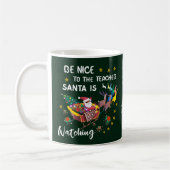 Seien Sie nett zum Lehrer Santa Watching personali Kaffeetasse (Links)
