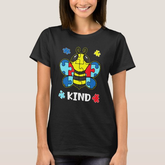 Seien Sie nette Autismus Bewusstsein Bee Aspergers T-Shirt (Vorderseite)