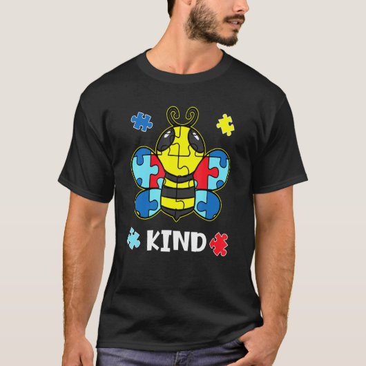 Seien Sie nette Autismus Bewusstsein Bee Aspergers T-Shirt (Vorderseite)