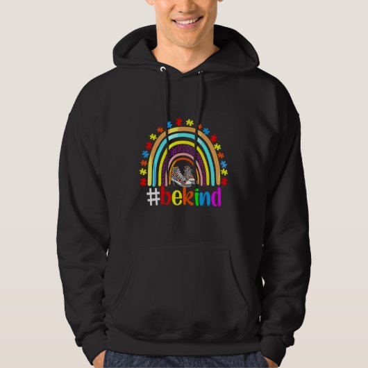 Seien Sie nette Autismus Bewusstsein Rainbow Puzzl Hoodie (Vorderseite)