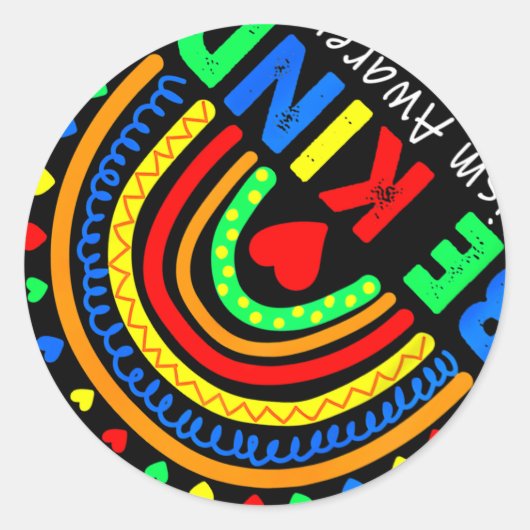 Seien Sie nette Autismus Rainbow Autismus Awarenes Runder Aufkleber (Vorderseite)