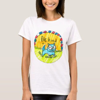Seien Sie nette blaue Katze T-Shirt