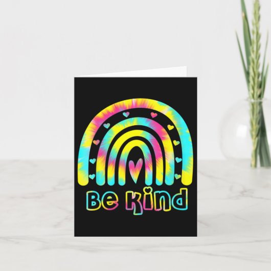 Seien Sie nette Gefärbte Krawatte Rainbow Kindness Karte (Vorderseite)