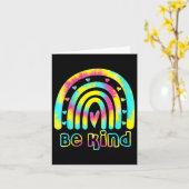 Seien Sie nette Gefärbte Krawatte Rainbow Kindness Karte (Gelbe Blume)