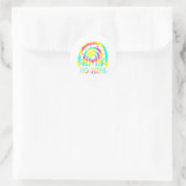 Seien Sie nette Gefärbte Krawatte Rainbow Kindness Runder Aufkleber (Tasche)