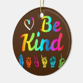 Seien Sie nette Liebe ASL Sign Language Nonverbal Keramik Ornament (Links)