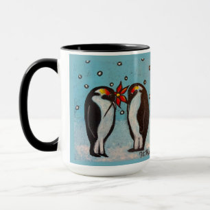 Seien Sie nette Pinguin Liebe Whimsistische Kunst Tasse