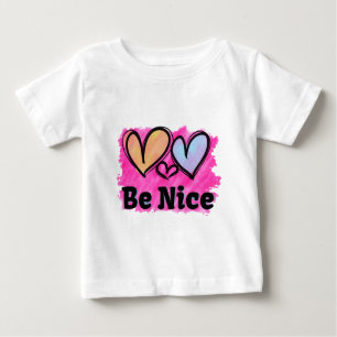 Seien Sie nette Wasserfarbenherzen Baby T-shirt