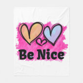 Seien Sie nette Wasserfarbenherzen Fleecedecke (Vorderseite)