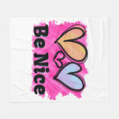 Seien Sie nette Wasserfarbenherzen Fleecedecke (Vorderseite (Horizontal))