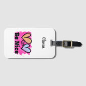 Seien Sie nette Wasserfarbenherzen Gepäckanhänger (Vorderseite (Horizontal))