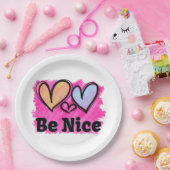 Seien Sie nette Wasserfarbenherzen Pappteller (Party)