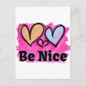 Seien Sie nette Wasserfarbenherzen Postkarte (Vorderseite)