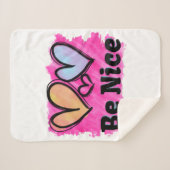 Seien Sie nette Wasserfarbenherzen Sherpadecke (Vorderseite (Horizontal))