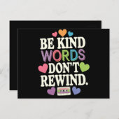 Seien Sie nette Worte, kehren Sie nicht zum Spaß z Postkarte (Vorne/Hinten)