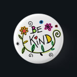 Seien Sie nette Zitate Niedliche Typografie Button<br><div class="desc">Niedliche "Sei nett" Botschaft mit bunten Blume.</div>