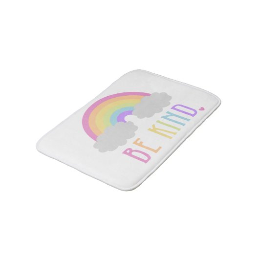 Seien Sie netter Pastellregenbogen Badematte (Schrägansicht)