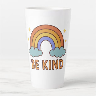 "Seien Sie netter Regenbogen - farbenfrohe Zitatge Milchtasse