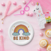 "Seien Sie netter Regenbogen - farbenfrohe Zitatge Pappteller (Party)