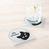 Seien Sie neugierig Glasuntersetzer (Schrägansicht)