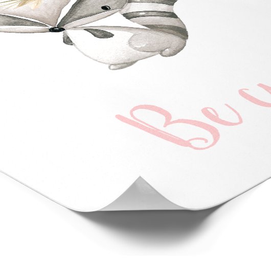 Seien Sie neugierig Niedlich Baby Raccoon Woodland Poster (Ecke)