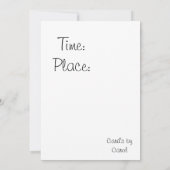 Seien Sie nicht eine Krabbe, kommen zu einem Einladung (Rückseite)