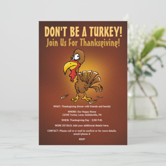 Seien Sie nicht eine lustige Erntedank-Einladung Einladung (Stehend Vorderseite)