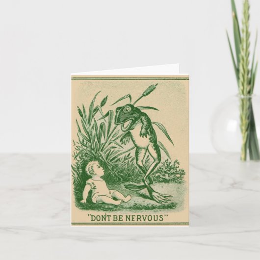 Seien Sie nicht nervös Frog und Baby Note Karte (Vorderseite)