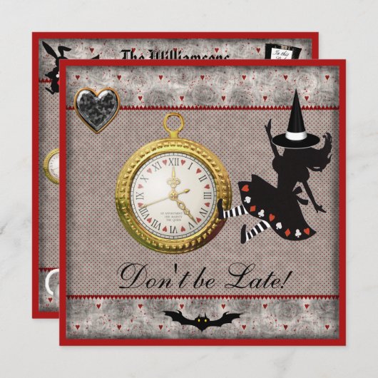 Seien Sie nicht späte Alice-Hexe, die Einladung (Vorne/Hinten)