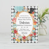 Seien Sie nicht zu spät in Blue Birthday Party Ein Einladung (Stehend Vorderseite)