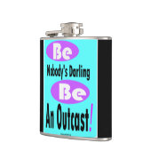 Seien Sie niemanden schwarze u. aquamarine Flachmann (Links)