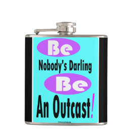 Seien Sie niemanden schwarze u. aquamarine Flachmann