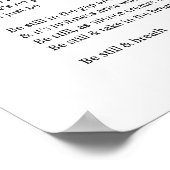 Seien Sie noch bekannt Gedichte Schwarz-weiße Wand Poster (Ecke)