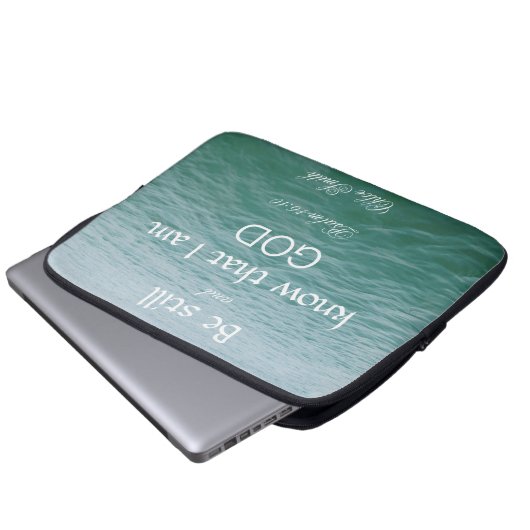 Seien Sie noch Bibel Verse Psalm 46:10 Laptopschutzhülle (Vorne Knopf)