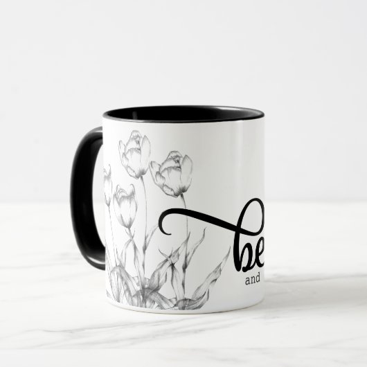 Seien Sie noch Bionzept Schwarz und Weiß Tasse (Vorderseite Links)