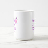Seien Sie noch Christlicher Zitat Lila rosa Blumen Kaffeetasse (Mittel)