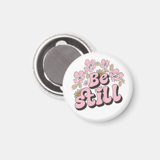 Seien Sie noch die Schrift in Retro Florals und Bo Magnet (Vorderseite/Rückseite)