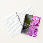Seien Sie noch Psalm 46:10 Lila Lilac-Blume Notizblock (Innenseite)